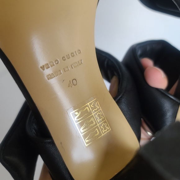 Gia Borghini x Pernille | Teisbaek Two Strap Sandals in Antracite Black Size 10 - Picture 13 of 14